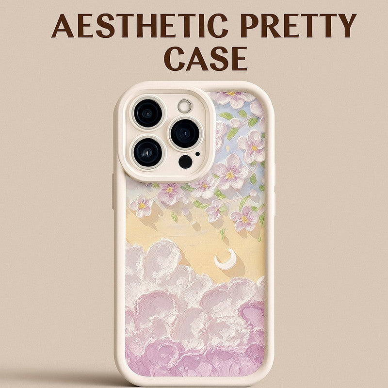 Flowers Pattern Hot 3D Pastel Oil Painting Cute Print Design Aesthetic Cover